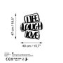 Wallity Life Laugh Love Escultura de Pared de Metal Negra